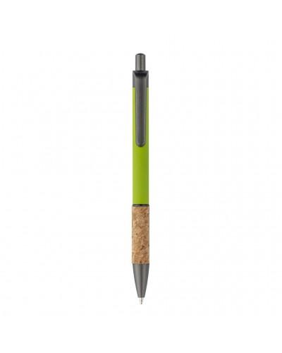 PENNA IN ALLUMINIO CON IMPUGNATURA IN SUGHERO, CLIP, TOP E PUNTA BRUNITI 22801