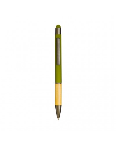 PENNA A SCATTO IN ALLUMINIO GOMMATO CON IMPUGNATURA IN BAMBù E GOMMINO TOUCH 22804