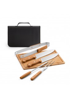 FLARE. SET PER IL BARBECUE 5 UTENSILI IN LEGNO E ACCIAIO INOX 54142