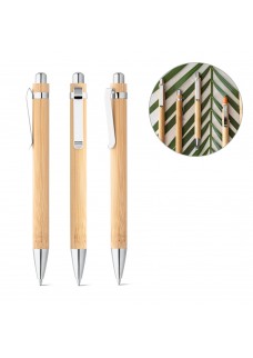 HERA. PENNA A SFERA IN BAMBU CON CLIP IN METALLO 81163