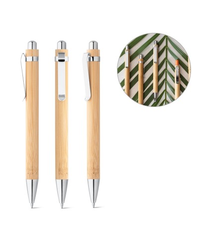 HERA. PENNA A SFERA IN BAMBU CON CLIP IN METALLO 81163