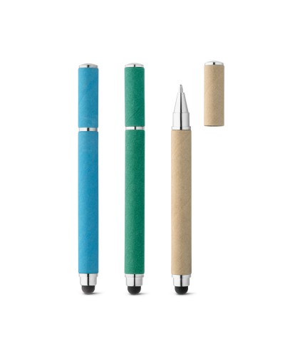PAPYRUS. PENNA A SFERA IN CARTA KRAFT E ABS CON PUNTA TOUCH 91621