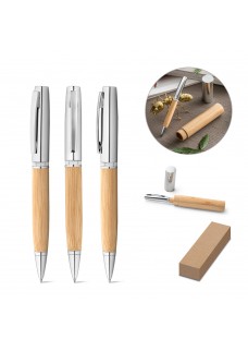 FUJI. PENNA A SFERA IN METALLO E BAMBU CON CUSTODIA IN ABS 91775