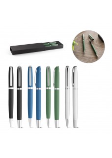 RE-LANDO-SET. SET PENNA ROLLER E PENNA A SFERA CON CORPO IN ALLUMINIO 100% RICICLATO 91778