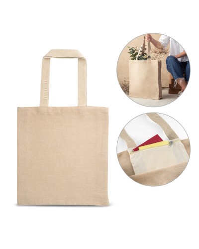 PADOVA. BORSA IN JUCO (275 G/M?) CON TASCA INTERNA 100% COTONE (120 G/M?) 92937