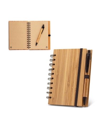 DICKENS A5. BLOCK NOTES B6 CON SPIRALE IN BAMBU E CARTA RICICLATA 93485