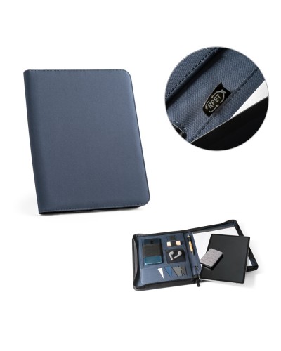 EMERGE FOLDER. CARTELLA A4 IN IN 100% RPET 300D CON CHIUSURA ZIP 93579