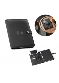 EMERGE A5 FOLDER. CARTELLA A5 IN IN 100% RPET 300D CON CARICATORE WIRELESS 93581