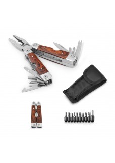 MAGNUM. PINZIA PIEGHEVOLE CON STRUMENTI MULTIFUNZIONE IN ACCIAIO INOX E LEGNO 94022