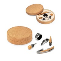 MORETO. SET VINO IN LEGNO E METALLO IN SCATOLA DI SUGHERO 94119