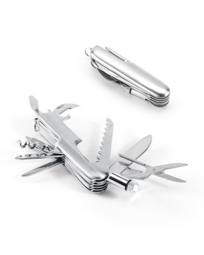 SOLDEN. COLTELLO TASCABILE MULTIFUNZIONE IN ACCIAIO INOX E METALLO CON MINI TORCIA A LED 94131