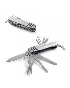 KAPRUN. COLTELLO TASCABILE MULTIFUNZIONE IN ACCIAIO INOSSIDABILE E METALLO 94147