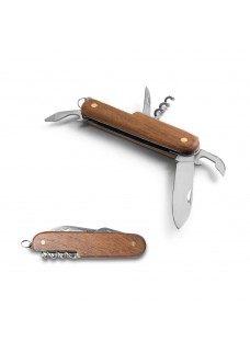 BELPIANO. COLTELLO TASCABILE MULTIFUNZIONE IN ACCIAIO INOX E LEGNO 94159