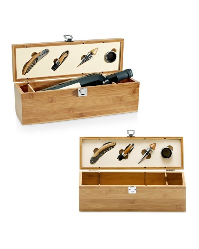 SYRAH. SET DA VINO IN BAMBU E ZINCO 94189