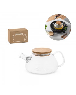 SNEAD. TEIERA IN VETRO BOROSILICATO CON COPERCHIO IN BAMBU 750 ML 94238