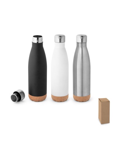 SOLBERG. BORRACCIA TERMICA IN ACCIAIO INOX CON BASE IN SUGHERO 560 ML 94240
