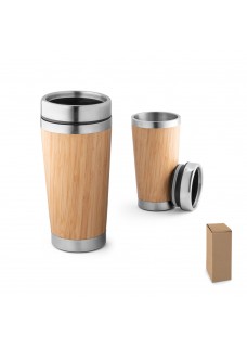 PIETRO. BICCHIERE DA VIAGGIO IN BAMBU E ACCIAIO INOX 500 ML 94241