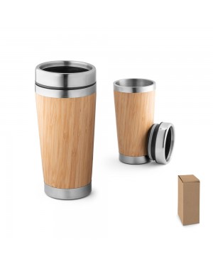 PIETRO. BICCHIERE DA VIAGGIO IN BAMBU E ACCIAIO INOX 500 ML 94241