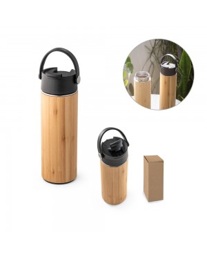 LAVER. BORRACCIA TERMICA IN BAMBU, PP E ACCIAIO INOX 440 ML 94257