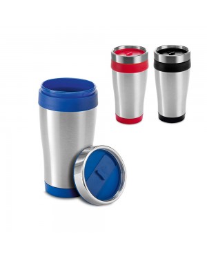 BATUM. BICCHIERE DA VIAGGIO IN ACCIAIO INOX E PP 420 ML 94625