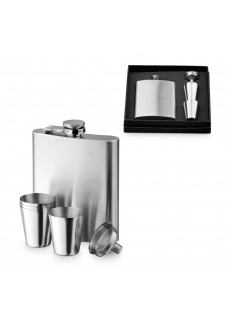 NOVAK. SET BOTTIGLIA E BICCHIERI IN ACCIAIO INOSSIDABILE 200 ML 94665