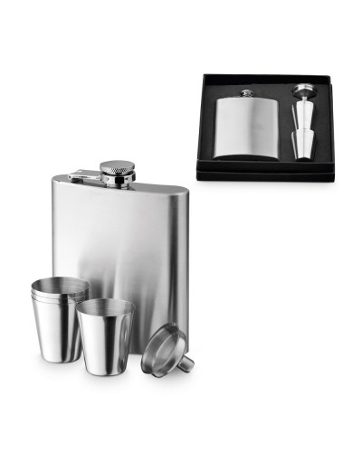 NOVAK. SET BOTTIGLIA E BICCHIERI IN ACCIAIO INOSSIDABILE 200 ML 94665