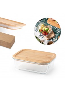 PORTOBELLO. PORTA PRANZO. CONTENITORE ERMETICO IN VETRO BOROSILICATO E COPERCHIO IN BAMBU 1000 ML 94781