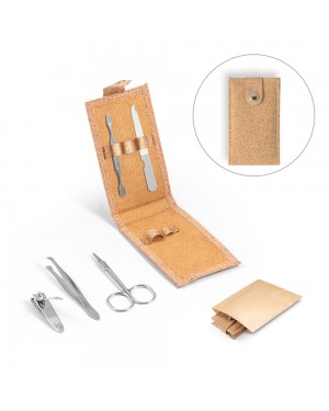 ZENA. SET MANICURE IN SUGHERO CON ACCESSORI IN ACCIAIO INOX 94897