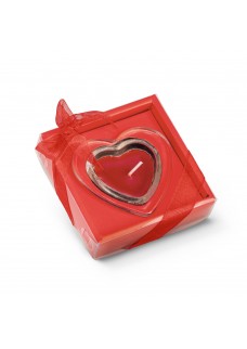 SWEET. CANDELA A FORMA DI CUORE E BASE IN VETRO 95817