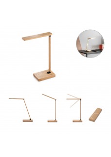 MOREY. LAMPADA DA TAVOLO PIEGHEVOLE CON CARICATORE WIRELESS SUPERVELOCE DA 15W IN BAMBU 97122