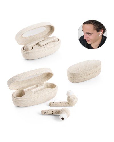 FOURIER. AURICOLARI TRUE WIRELESS IN FIBRA DI PAGLIA DI GRANO E PP 97938