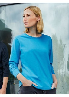 LADIES BIO STRETCH-LONGSLEEVE WORK - SOLID JN1803