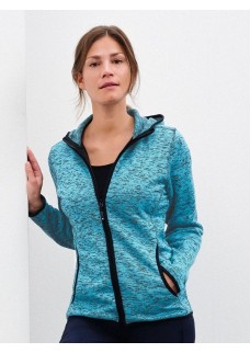 LADIES KNITTED FLEECE HOODY JN588