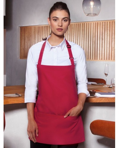 SHORT BIB APRON BASIC WITH BUCKLE AND POCKET KBLS6