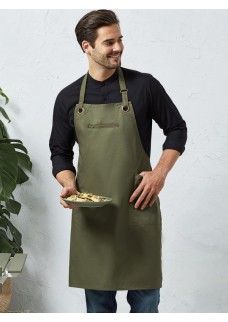 ‘BARLEY’ CONTRAST STITCH SUSTAINABLE BIB APRON PR121