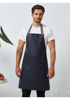 DISTRICT WAXED LOOK DENIM BIB APRON PR134