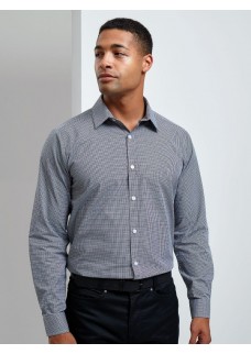 MENS LONG SLEEVE MICROCHECK GINGHAM SHIRT PR220
