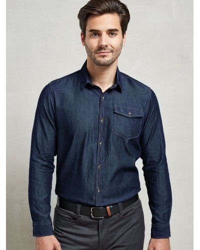 MEN’S JEANS STITCH DENIM SHIRT PR222