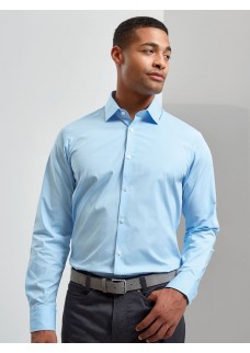 MENS STRETCH FIT COTTON POPLIN LONG SLEEVE SHIRT PR244