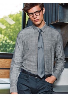 MENS COTTON SLUB CHAMBRAY LONG SLEEVE SHIRT PR245