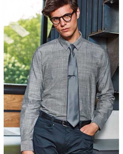 MENS COTTON SLUB CHAMBRAY LONG SLEEVE SHIRT PR245