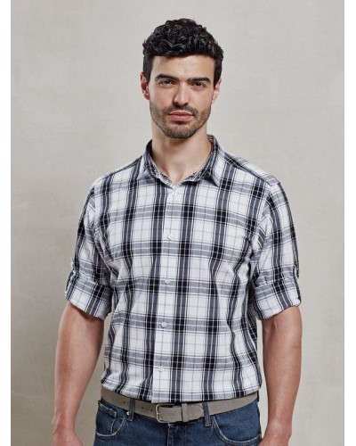 MENS LONG SLEEVE GINMILL CHECK SHIRT PR254