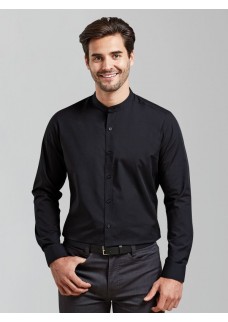 BANDED COLLAR GRANDAD LONG SLEEVE SHIRT PR258