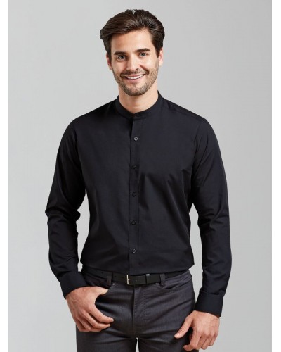 BANDED COLLAR GRANDAD LONG SLEEVE SHIRT PR258