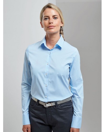 LADIES’ STRETCH FITCOTTON POPLIN LONG SLEEV SHIRTT PR344