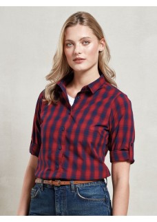 LADIES LSL MULLIGAN CHECK COTTON BAR SHIRT     T PR350