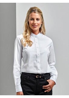 WOMEN’S BANDED COLLAR GRANDAD SHIRT PR358