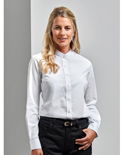 WOMEN’S BANDED COLLAR GRANDAD SHIRT PR358