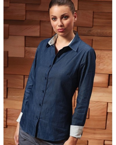 WOMENS DENIM-PINDOT LONG SLEEVE SHIRT PR359
