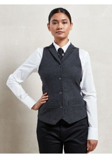 LADIES HERRINGBONE WAISTCOAT PR626